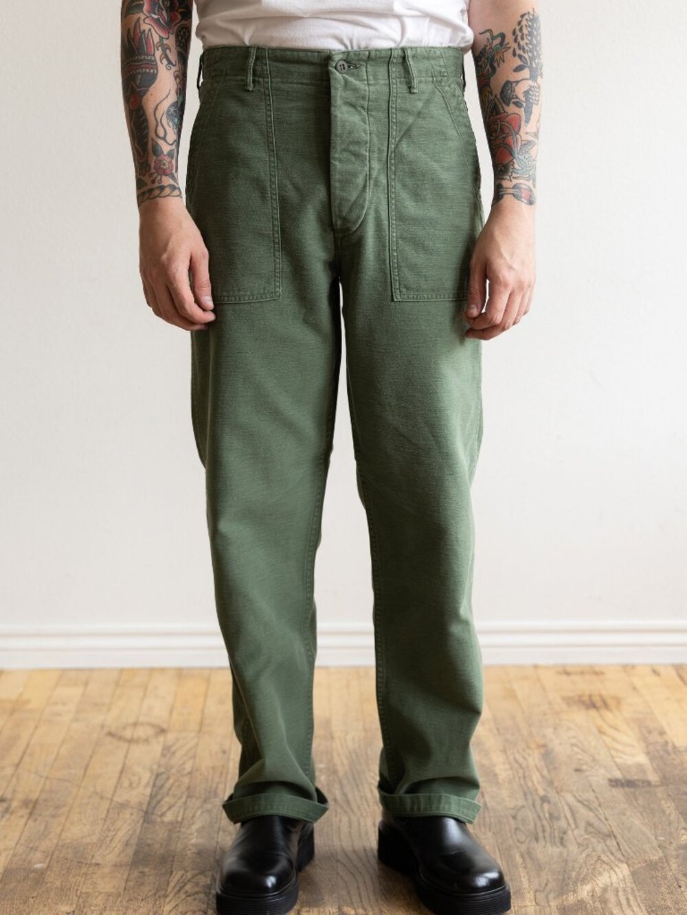 orSlow U.S. Army Fatigue Pants – Green Used Wash, Regular Fit